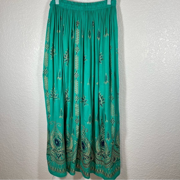 NWOT-ROYAL PAISLEY WOMEN'S GREEN & BLUE EMBROIDERED SKIRT-M - Picture 4 of 12